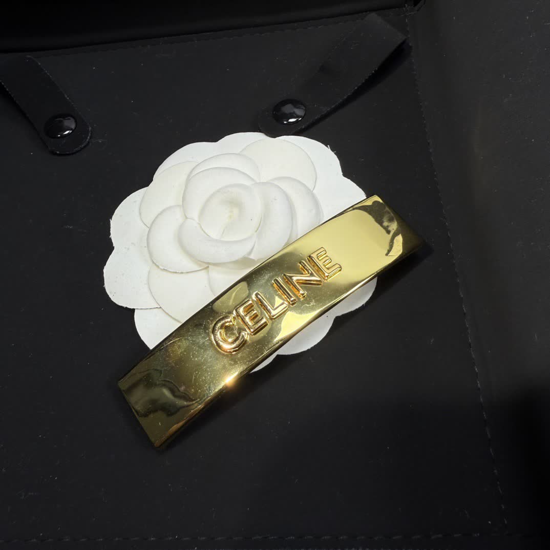 Celine Paris Gold Tone Hair Clip